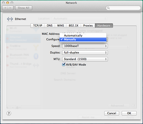 network card speed check on Mac OSX 10